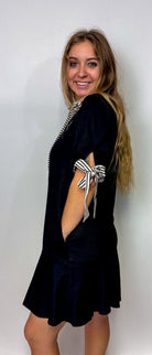 The Bow Sleeve Knit Mini Dress - Deadwood South Boutique & Company LLC