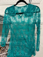 The Collar Lace Mesh Top - Deadwood South Boutique & Company LLC