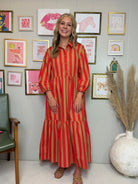 The Emma Striped Tiered Midi Dress - Deadwood South Boutique & Company LLC