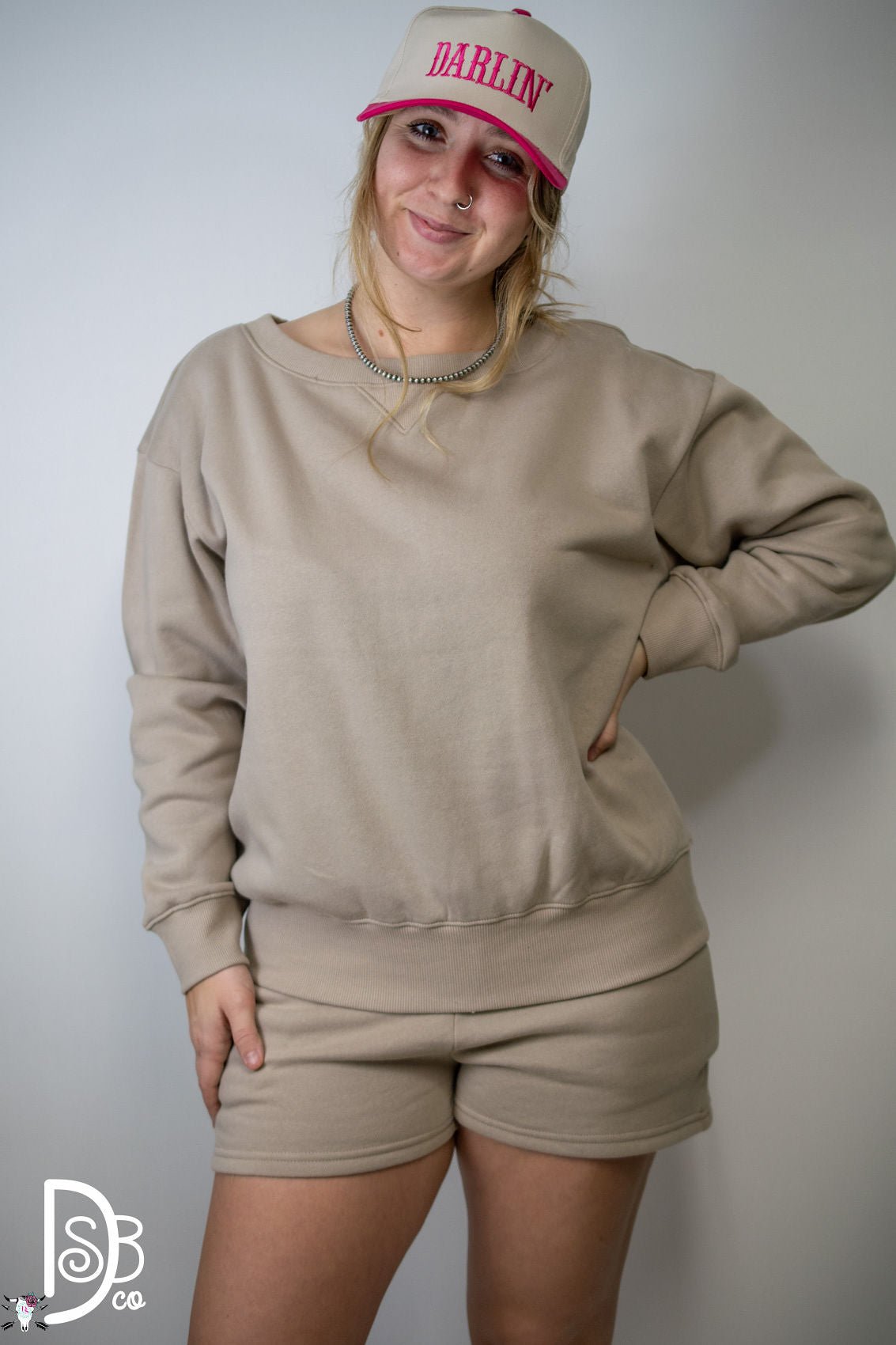The Hannah Crew Neck & Short Set - Deadwood South Boutique & Company LLC