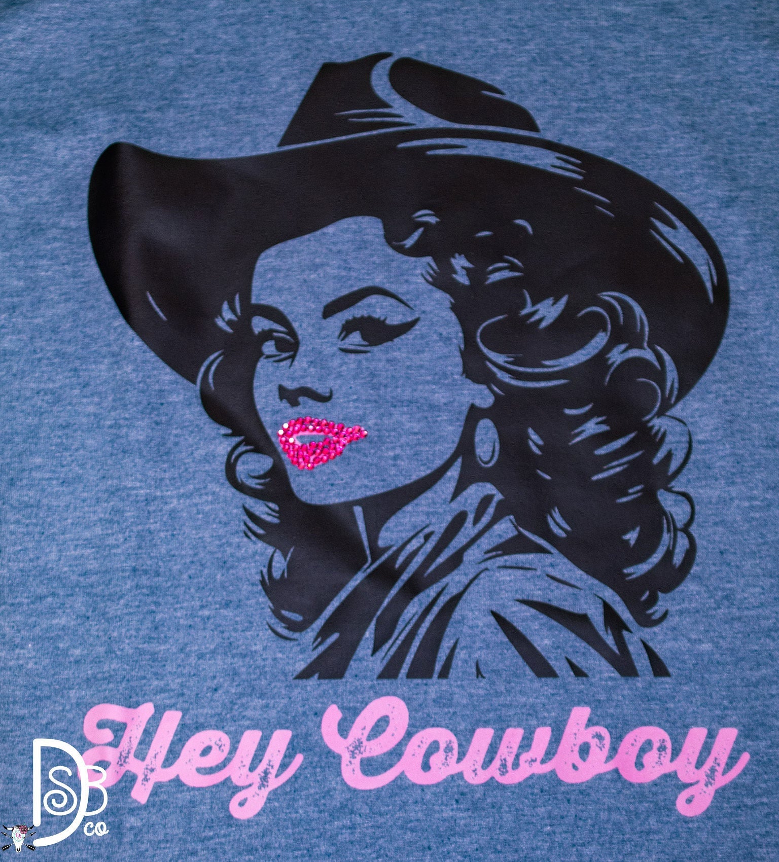The Hey Cowboy Rhinestone Graphic Tee - Deadwood South Boutique & Company LLC