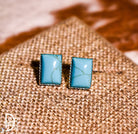 The Kathy Sterling & Turquoise Rectangle Studs - Deadwood South Boutique & Company LLC
