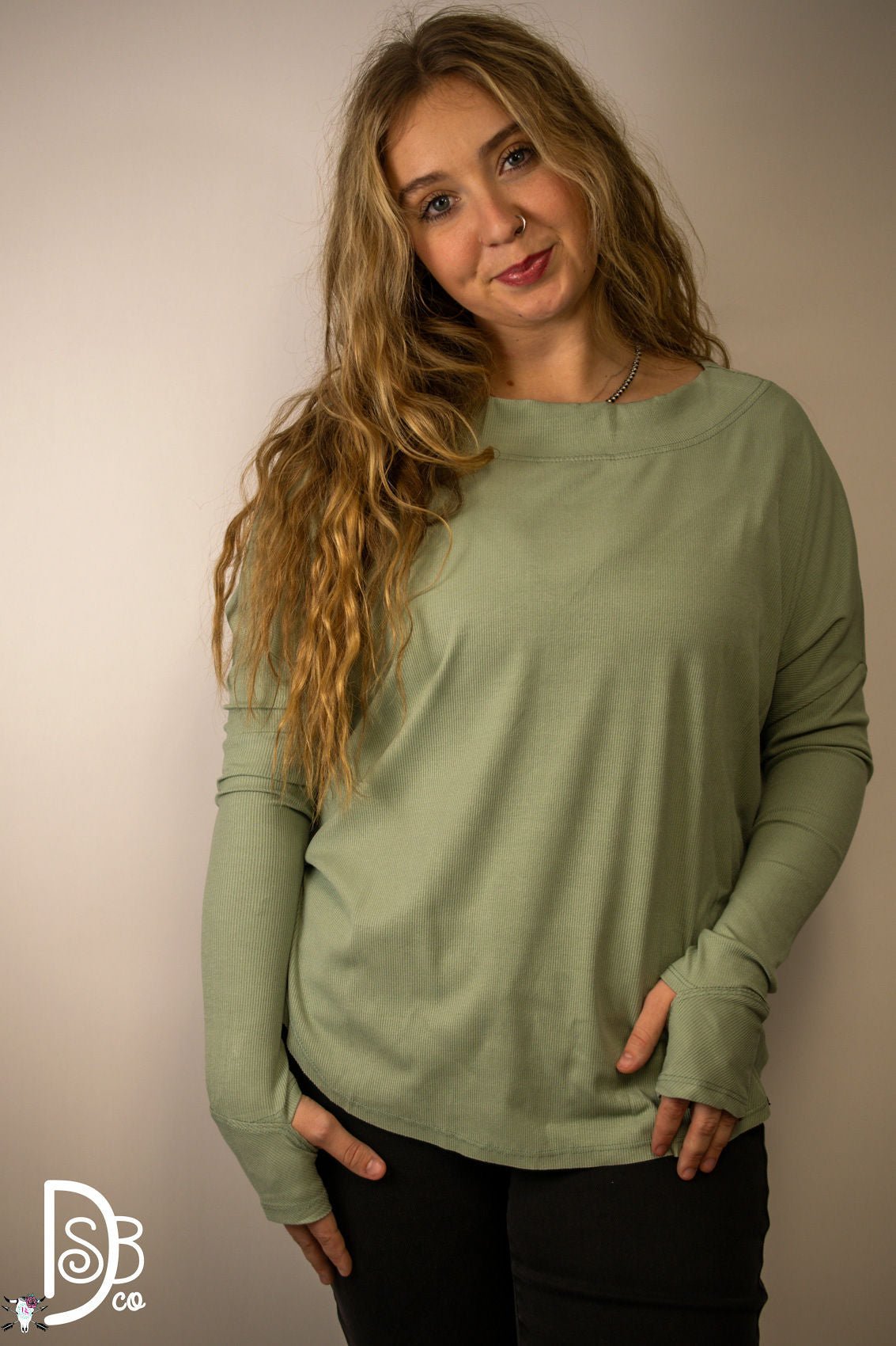 The Lauren Oversized Open Back Ribbed Top - Deadwood South Boutique & Company LLC