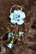 The Leather Flower Key Chain/ Bag Charm - Deadwood South Boutique & Company LLC