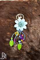 The Leather Flower Key Chain/ Bag Charm - Deadwood South Boutique & Company LLC