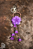 The Leather Flower Key Chain/ Bag Charm - Deadwood South Boutique & Company LLC