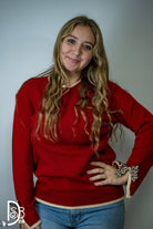 The Madelyne Sweater w/ Leopard Bow Detail - Deadwood South Boutique & Company LLC