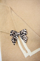 The Madelyne Sweater w/ Leopard Bow Detail - Deadwood South Boutique & Company LLC