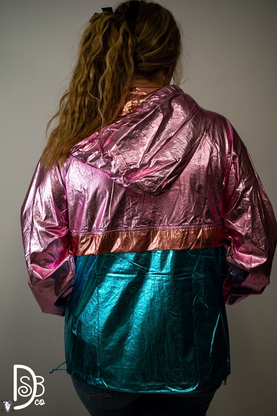 The Metallic Color Block Hooded Windbreaker - Deadwood South Boutique & Company LLC