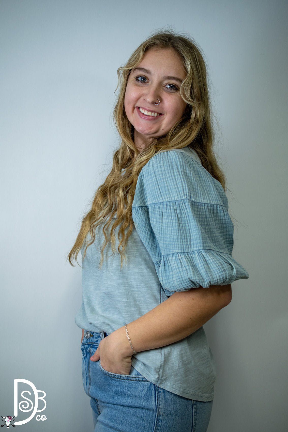 The Mineral Wash Puff Sleeve Top - Deadwood South Boutique & Company LLC