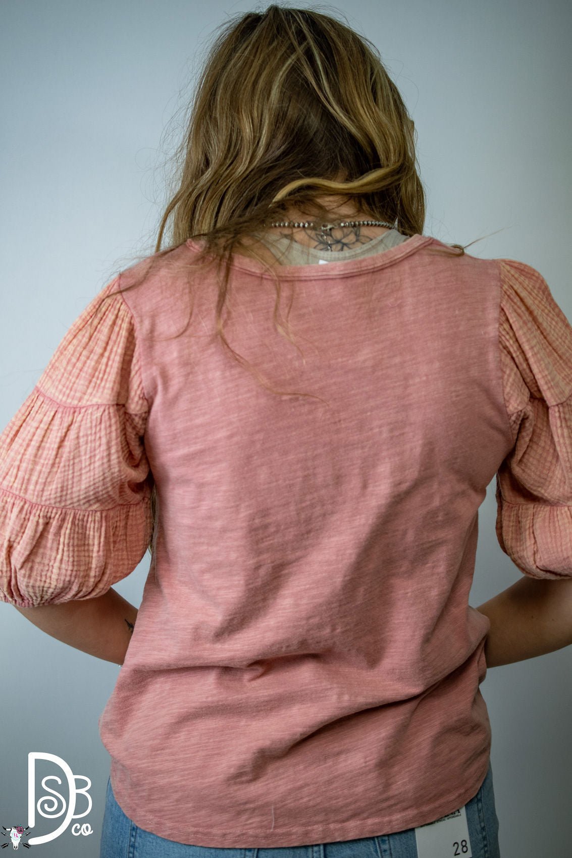 The Mineral Wash Puff Sleeve Top - Deadwood South Boutique & Company LLC