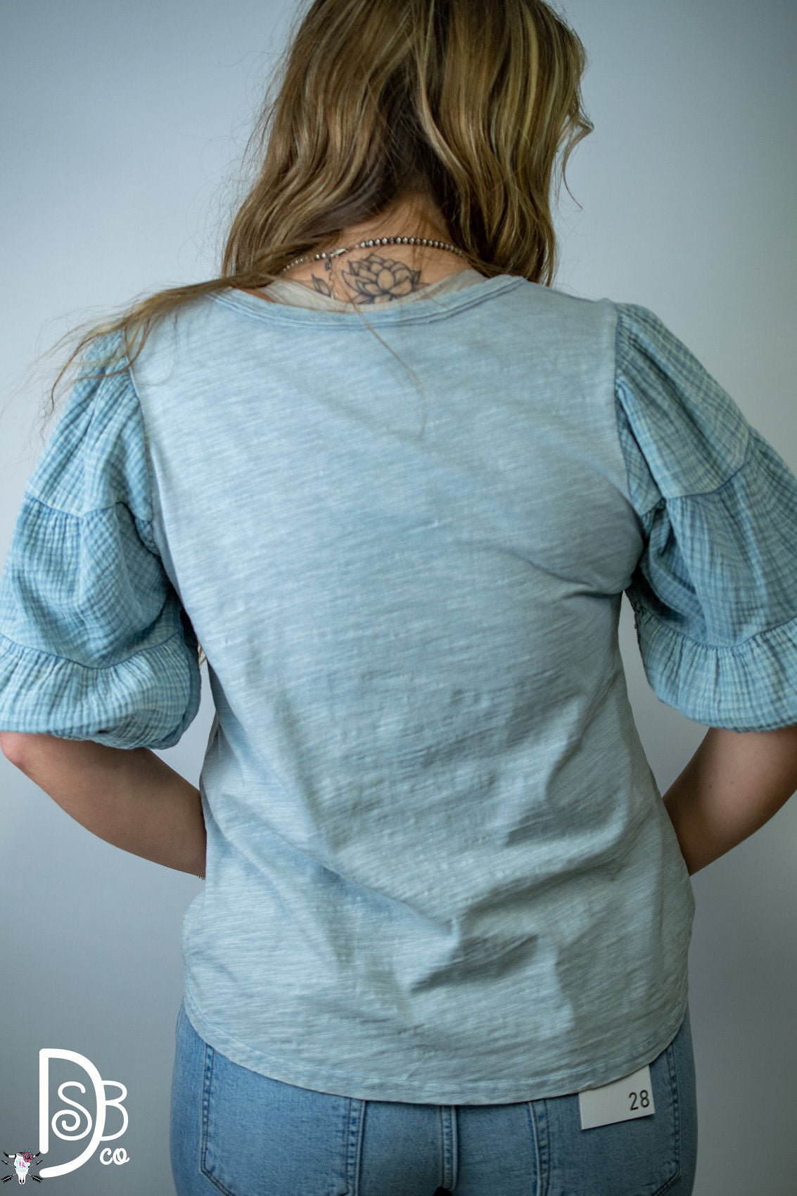The Mineral Wash Puff Sleeve Top - Deadwood South Boutique & Company LLC