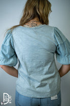 The Mineral Wash Puff Sleeve Top - Deadwood South Boutique & Company LLC