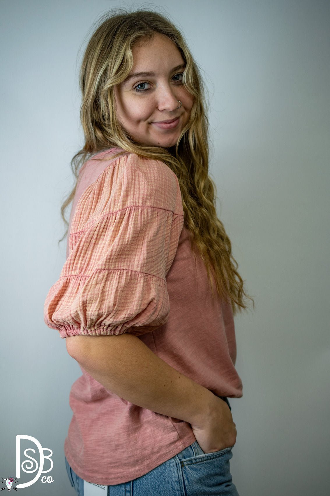 The Mineral Wash Puff Sleeve Top - Deadwood South Boutique & Company LLC