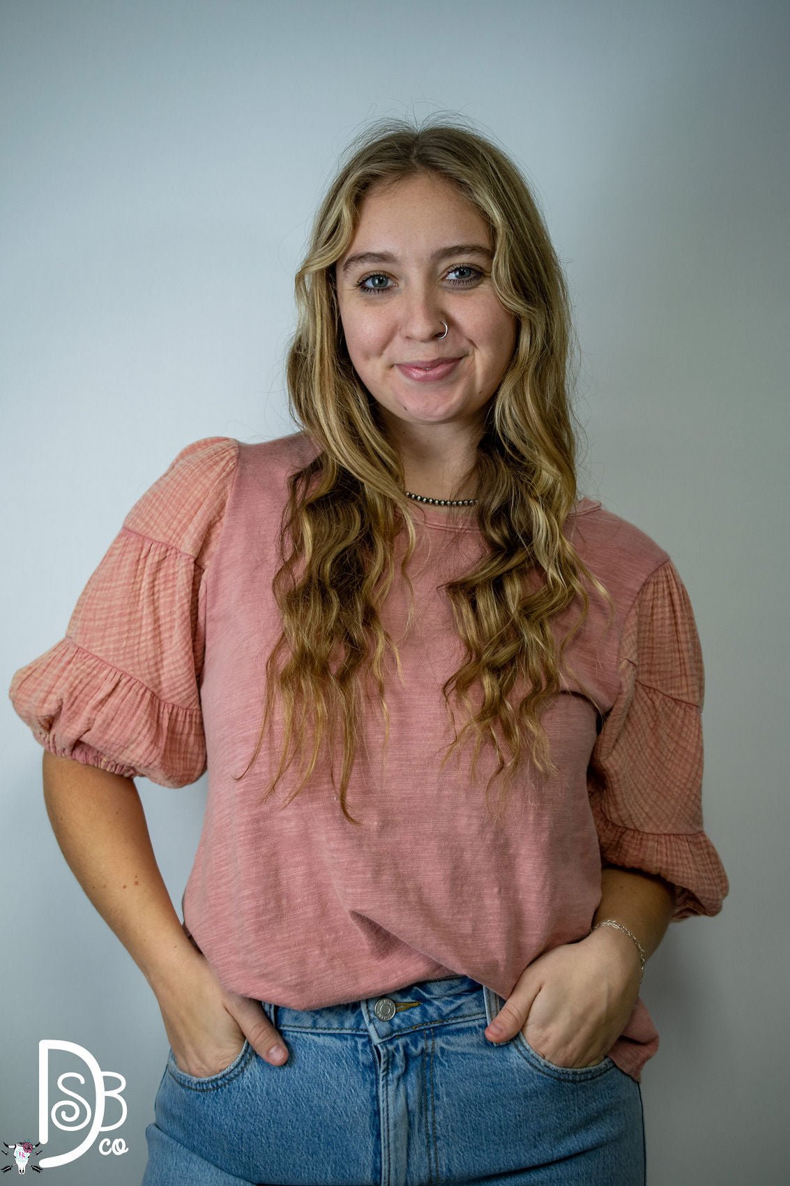 The Mineral Wash Puff Sleeve Top - Deadwood South Boutique & Company LLC