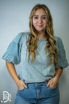 The Mineral Wash Puff Sleeve Top - Deadwood South Boutique & Company LLC
