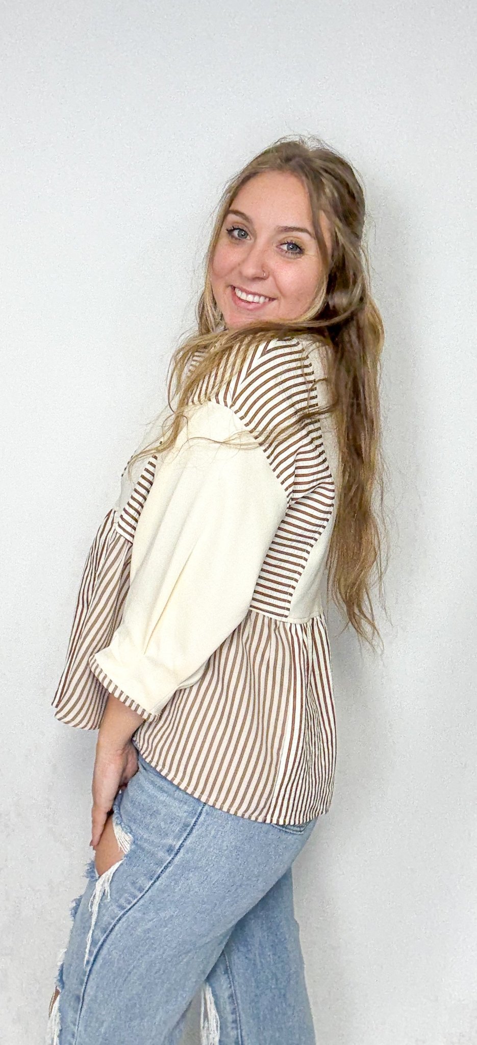 The Mixed Striped Top - Deadwood South Boutique & Company LLC