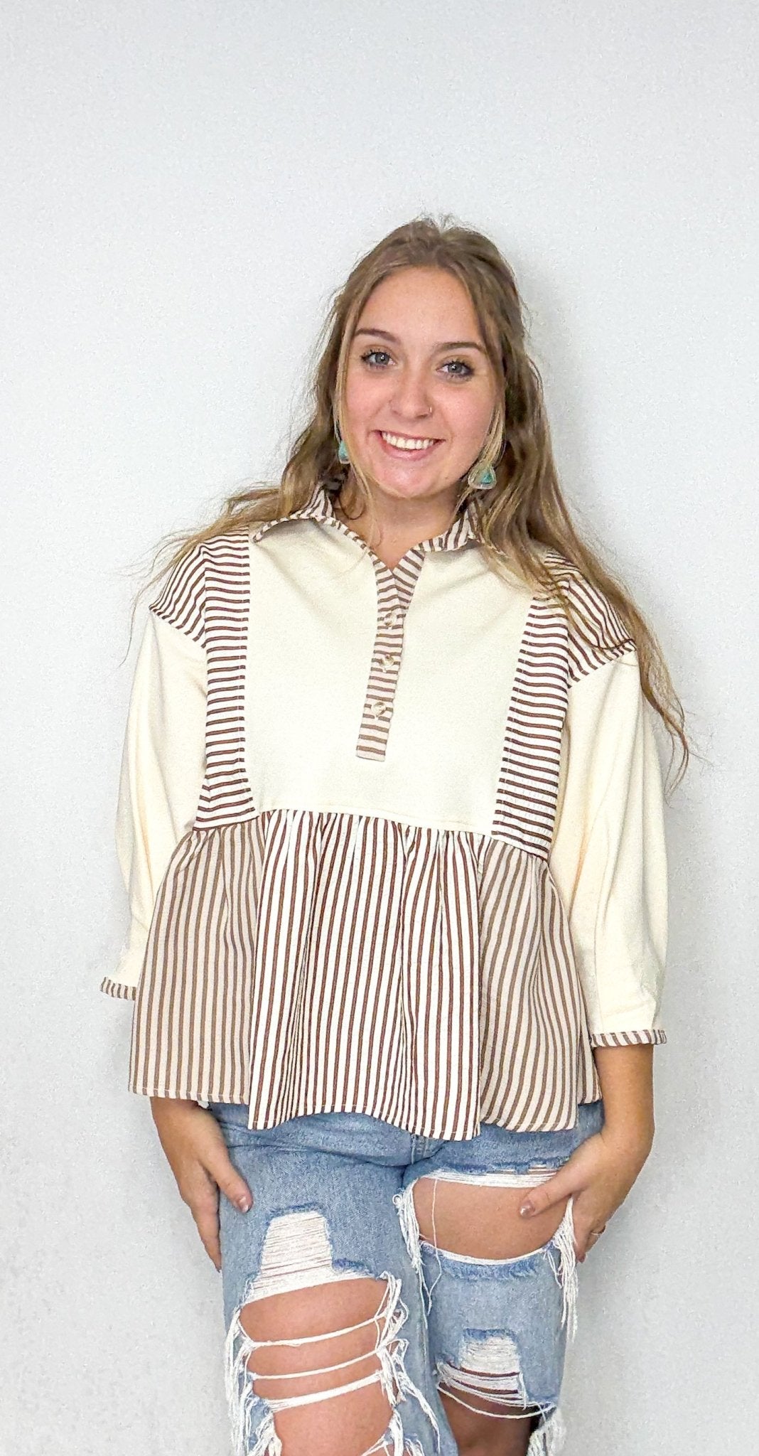 The Mixed Striped Top - Deadwood South Boutique & Company LLC