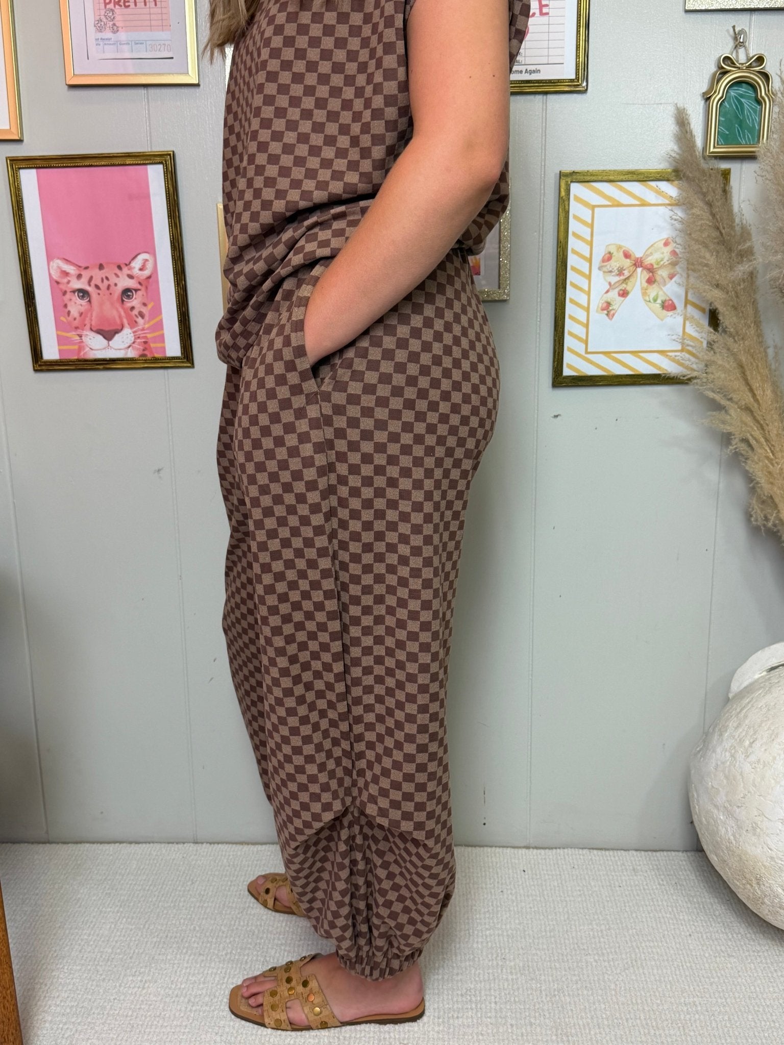 The Modern Checkered French Terry Set - Deadwood South Boutique & Company LLC