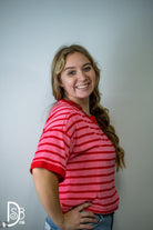 The Oversized Striped Comfy Knit Top - Deadwood South Boutique & Company LLC