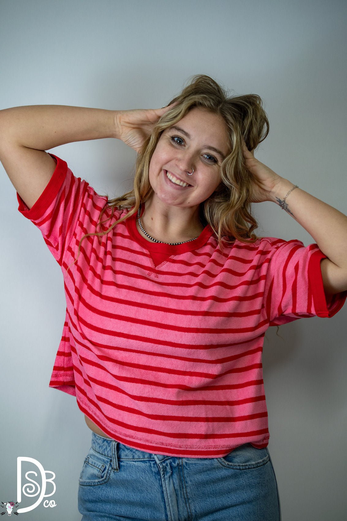 The Oversized Striped Comfy Knit Top - Deadwood South Boutique & Company LLC