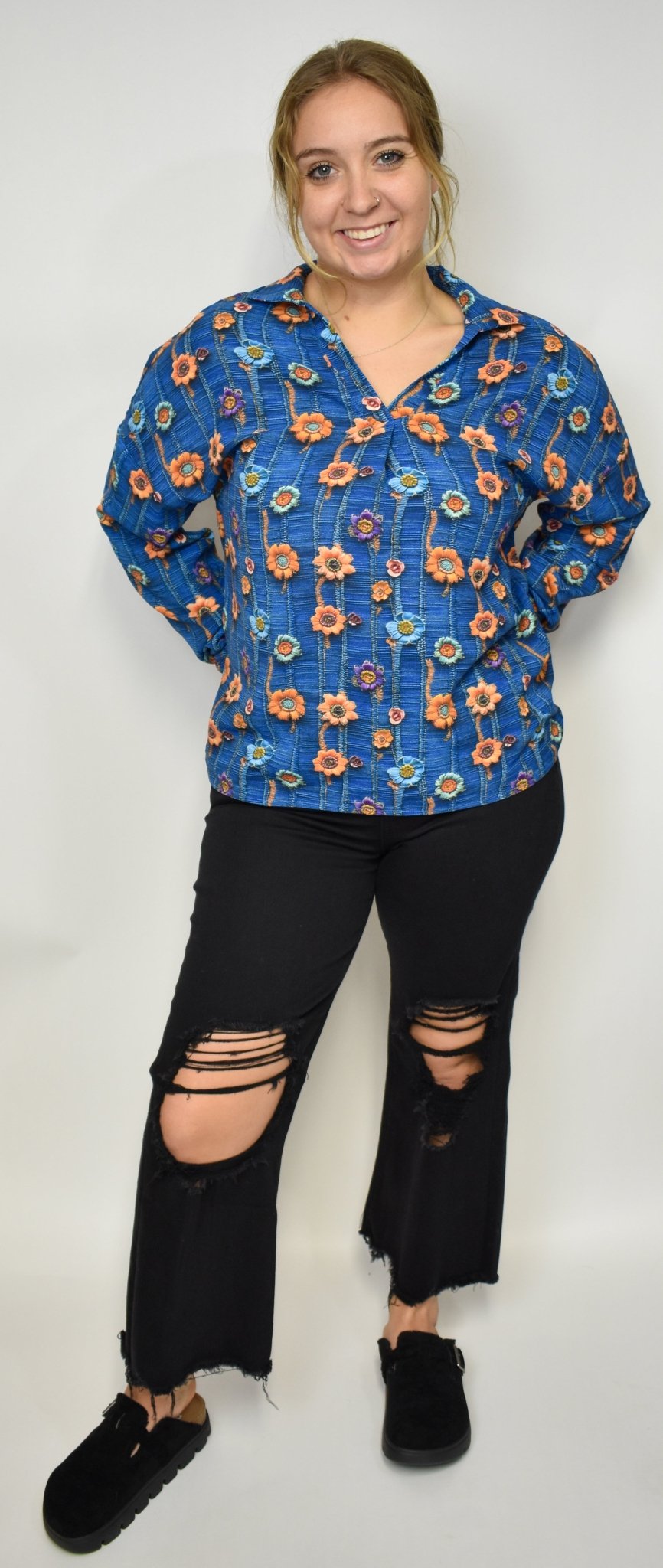 The Paige V - Neck Long Sleeve - Deadwood South Boutique & Company LLC