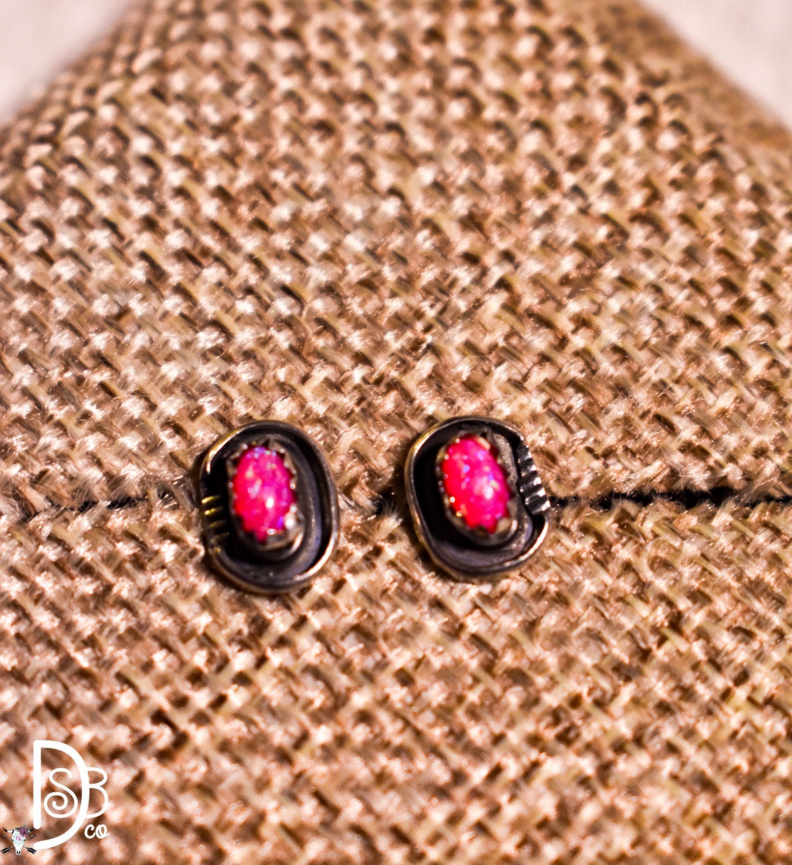 The Pamela Authentic Sterling & Pink Fire Opal Studs - Deadwood South Boutique & Company LLC