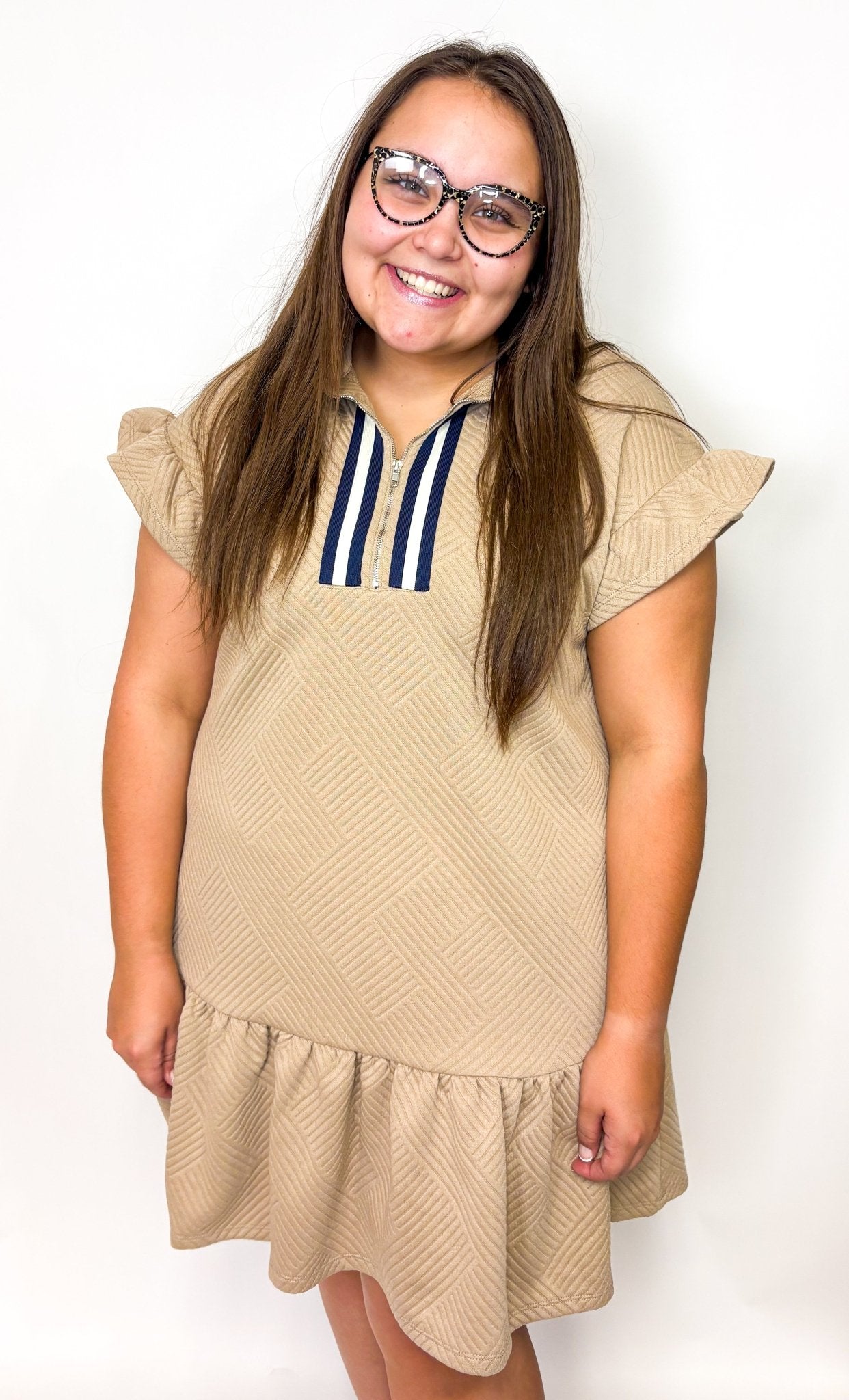 The Quilted 1/2 Zip Mini Dress - Deadwood South Boutique & Company LLC