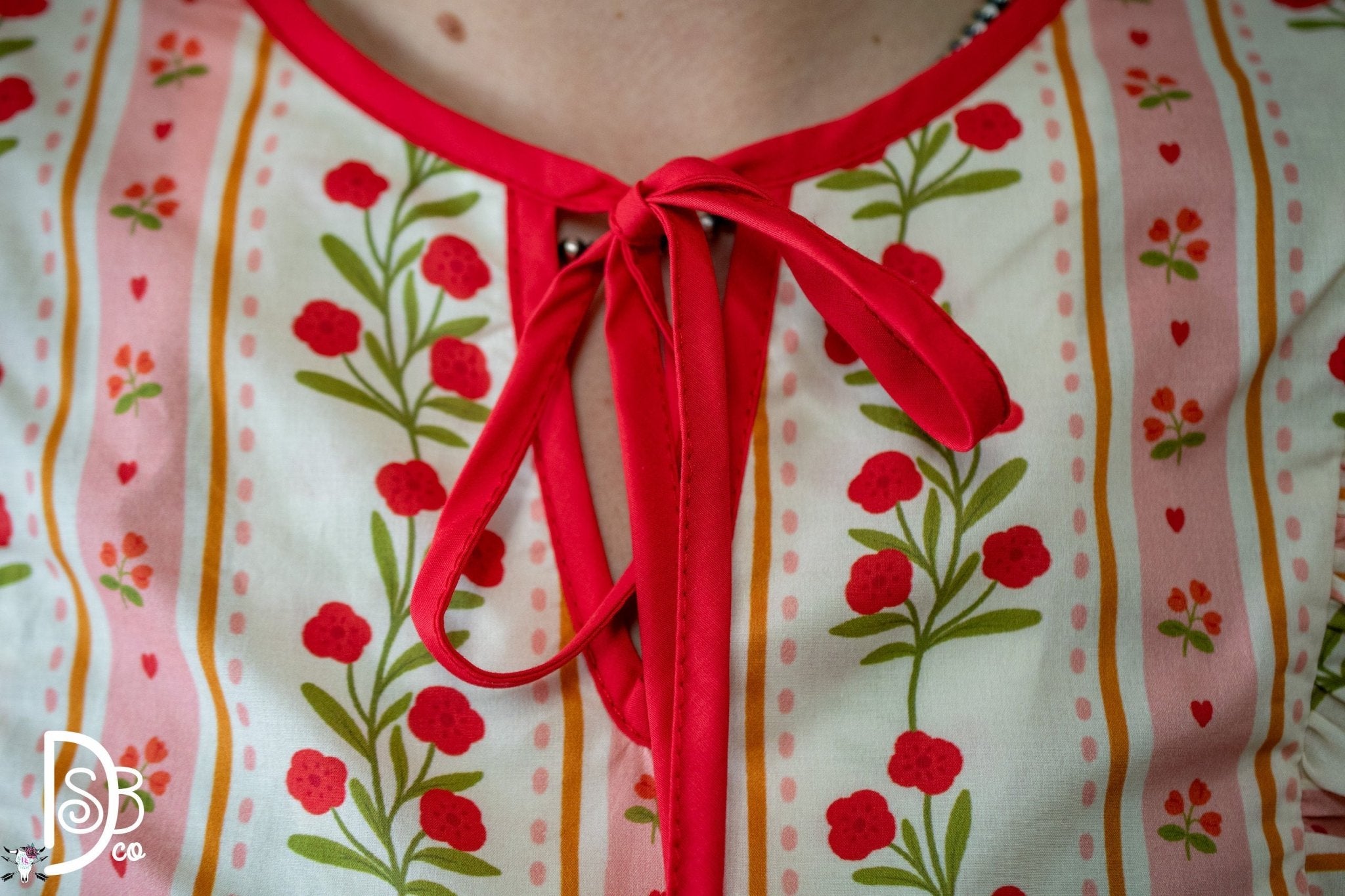 The Red Floral Ruffle Sleeve Top - Deadwood South Boutique & Company LLC