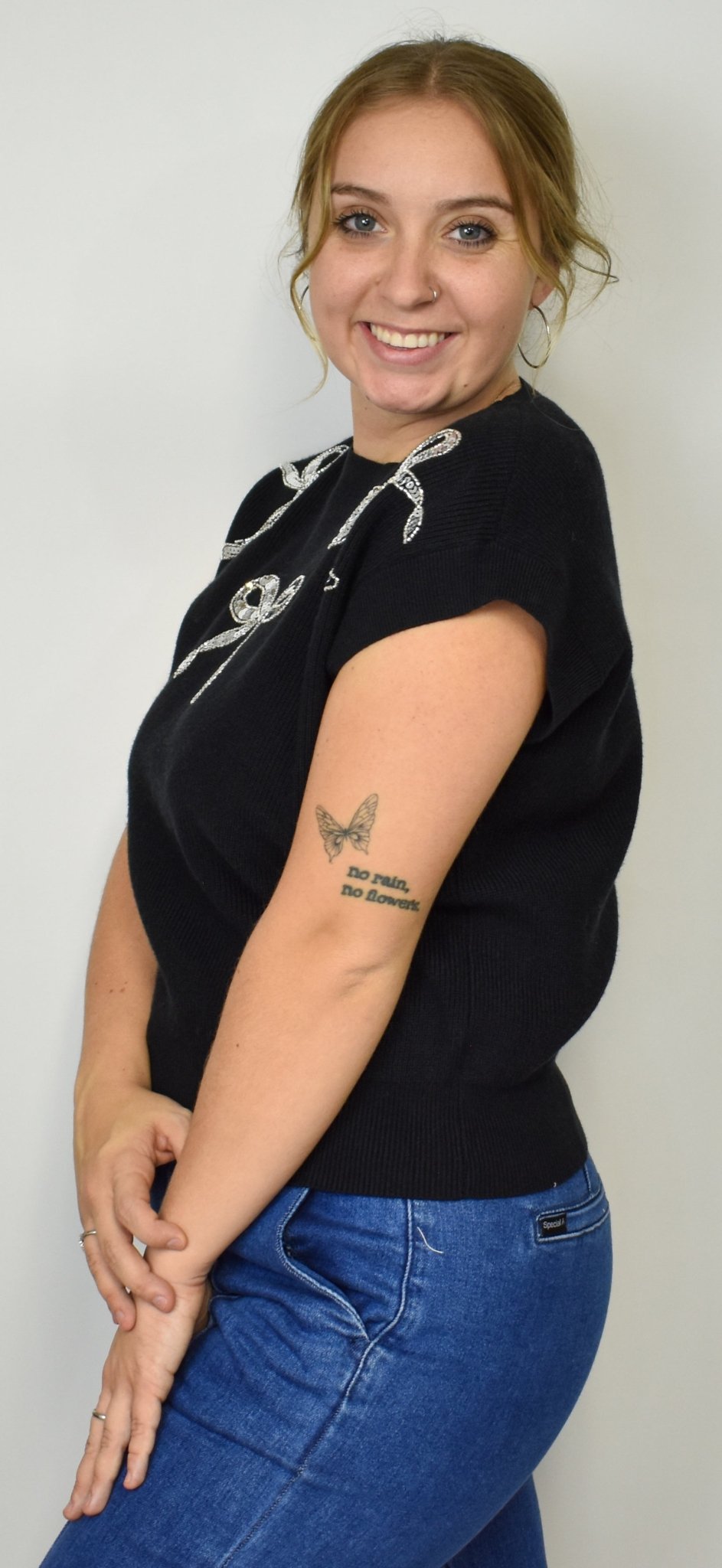 The Sequin Bow Sweater Vest - Deadwood South Boutique & Company LLC