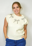 The Sequin Bow Sweater Vest - Deadwood South Boutique & Company LLC