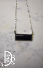 The Sterling Silver & Black Onyx Bar Necklace - Deadwood South Boutique & Company LLC