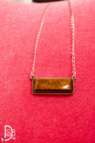 The Sterling Silver & Tigers Eye/Amber Bar Necklace - Deadwood South Boutique & Company LLC