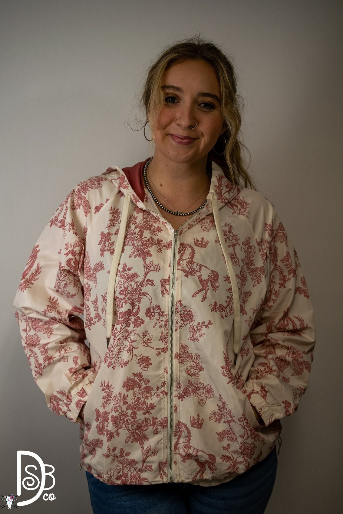 The Vintage Horse Tolle Print Hooded Windbreaker - Deadwood South Boutique & Company LLC