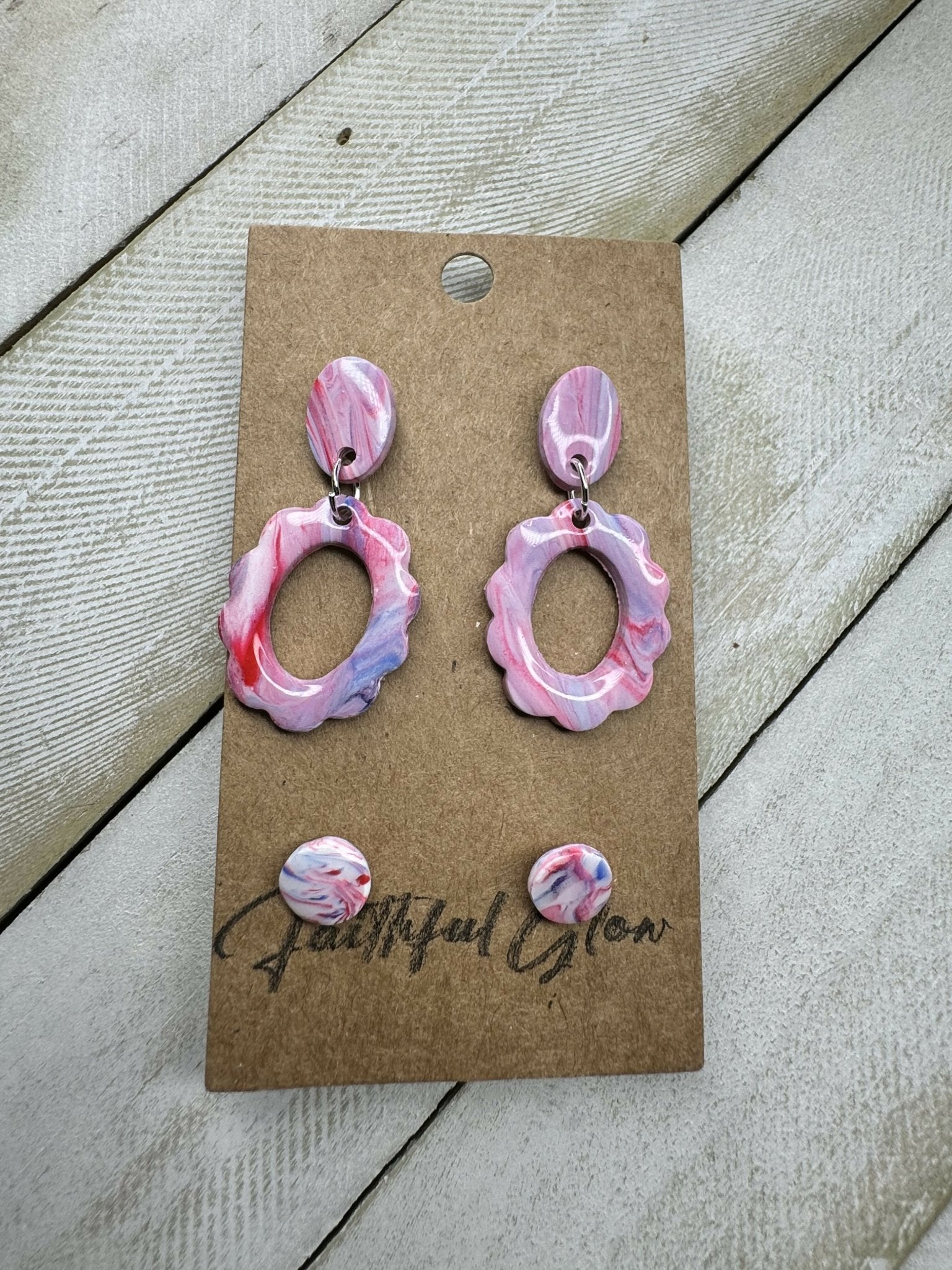 Timid Red Dangle Stud Duo - Deadwood South Boutique & Company LLC