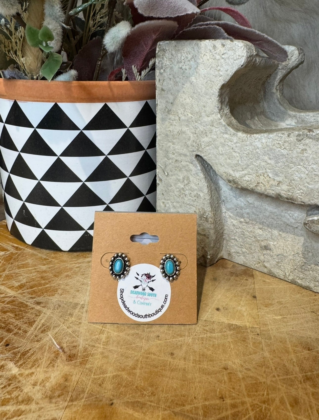 Tiny Turquoise Fashion EArrings - Deadwood South Boutique & Company LLC