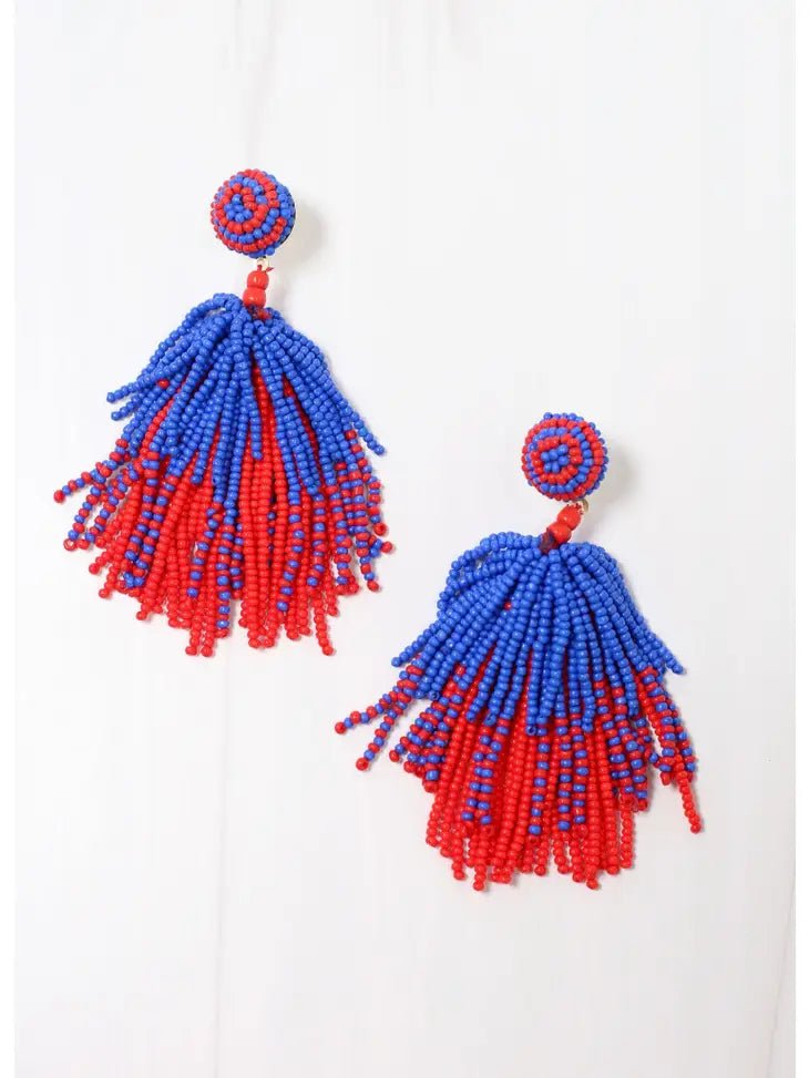 Tipsy Tassel Beaded Earrings - Deadwood South Boutique & Company LLC