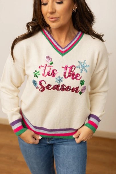 Tis the Season Cream Sweater - Deadwood South Boutique & Company LLC