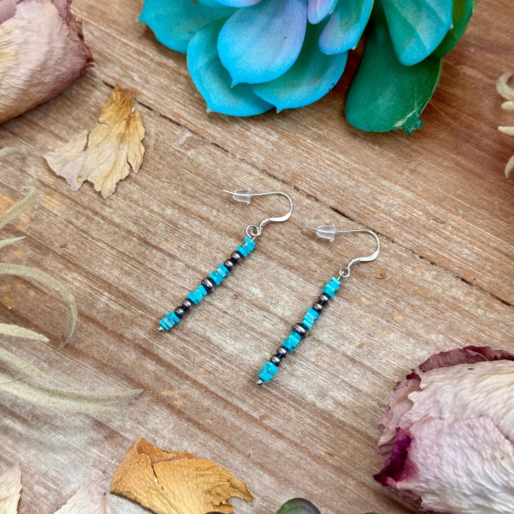 Turquoise Cube Dangle Earrings - Deadwood South Boutique & Company LLC