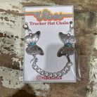 Turquoise & Embossed Fashion Butterfly Trucker Cap Chain - Deadwood South Boutique & Company LLC