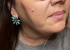 Turquoise Sunflower Sterling Earrings - Deadwood South Boutique & Company LLC