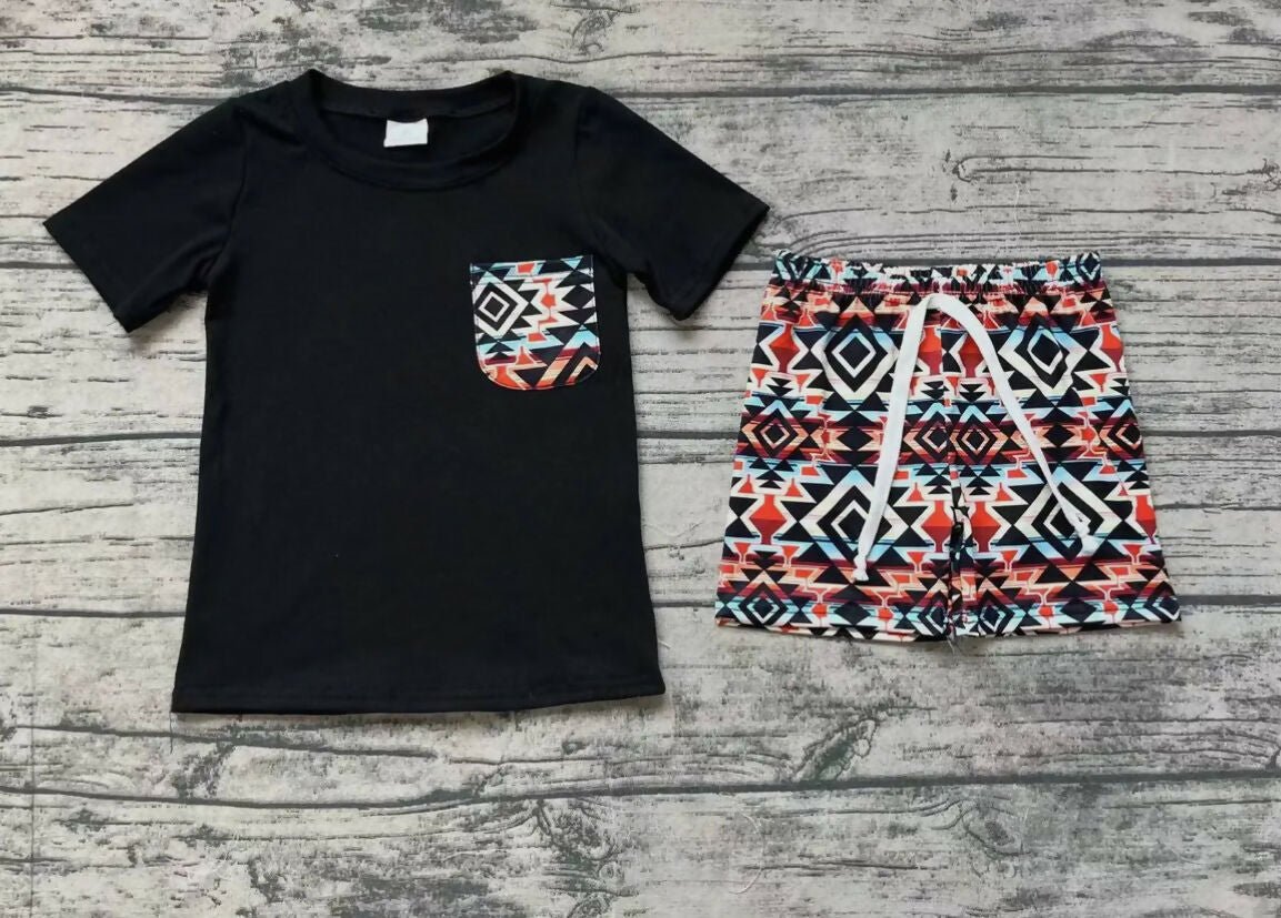 Western Aztec Shorts Set - Deadwood South Boutique & Company LLC