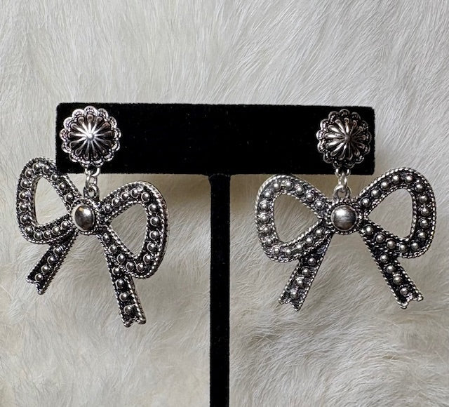 Western Bow Fashion Statement Earrings - Deadwood South Boutique & Company LLC