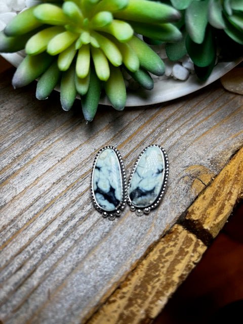 Whittner White Buffalo Sterling Silver Earrings - Deadwood South Boutique & Company LLC