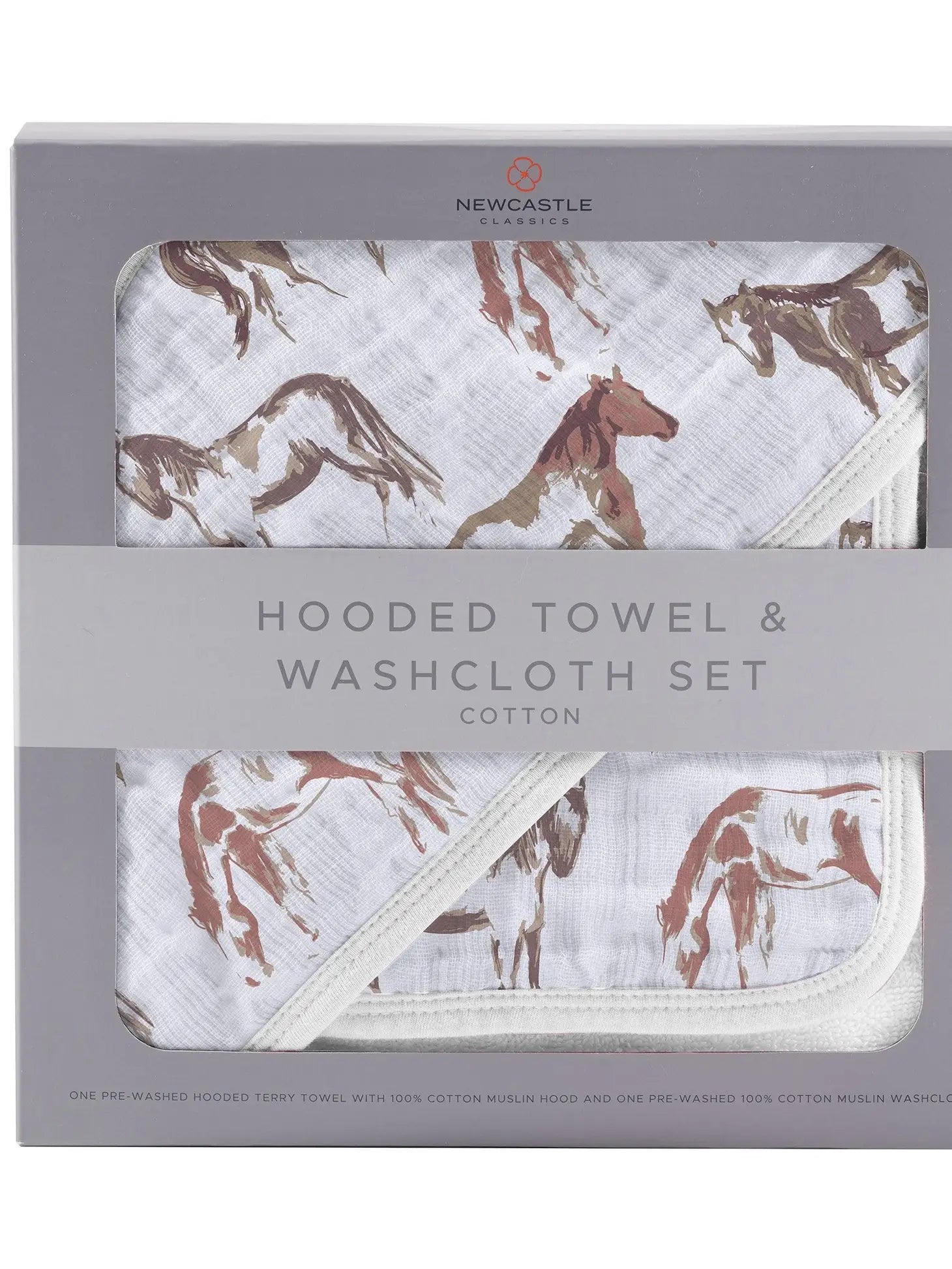 Wild Horses Hooded Towel and Washcloth Set - Deadwood South Boutique & Company LLC