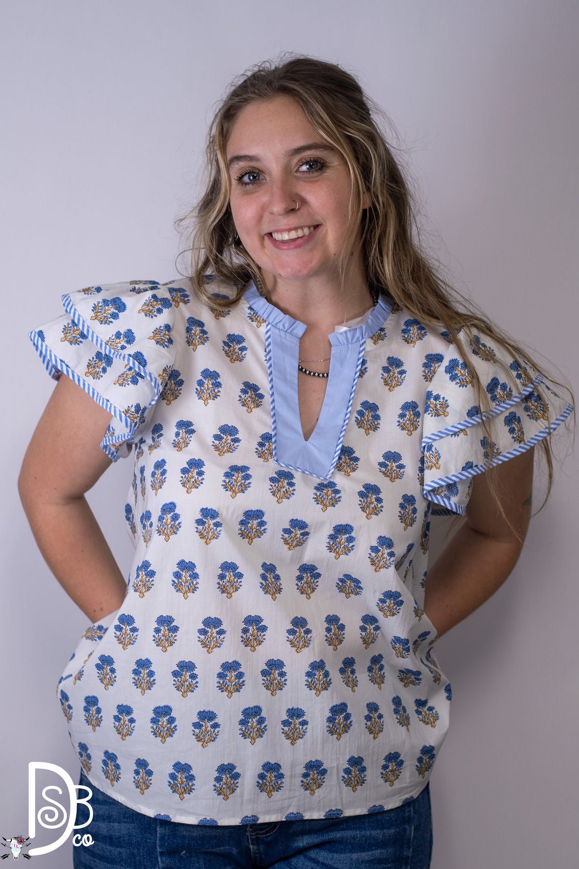 Wildflower V - Neck Top - Deadwood South Boutique & Company LLC