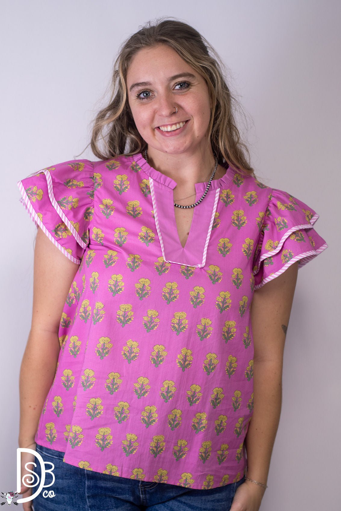 Wildflower V - Neck Top - Deadwood South Boutique & Company LLC