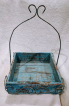 Wood Square Tray with Metal Handle - Deadwood South Boutique & Company LLC