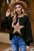 Studded Star Top-Tops & Tees-Vintage Cowgirl-Deadwood South Boutique, Women's Fashion Boutique in Henderson, TX