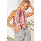 High Neck Mauve Sleeveless Blouse-Tanks-Deadwood South Boutique & Company-Deadwood South Boutique, Women's Fashion Boutique in Henderson, TX